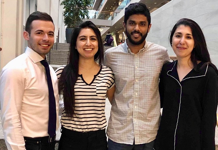 From left: MD students Mark Shafarenko, Sara Mirali, Ayesh Seneviratne and Tara Tofighi are the editors of Toronto Notes.