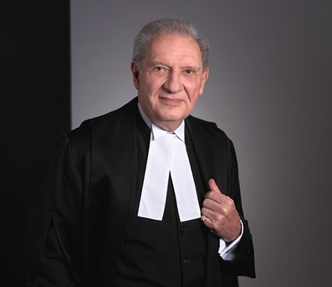 A portrait of Ted Rachlin wearing formal courtroom attire.