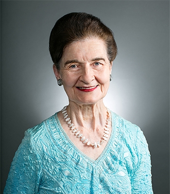 Portrait of Elaine Keillor smiling.