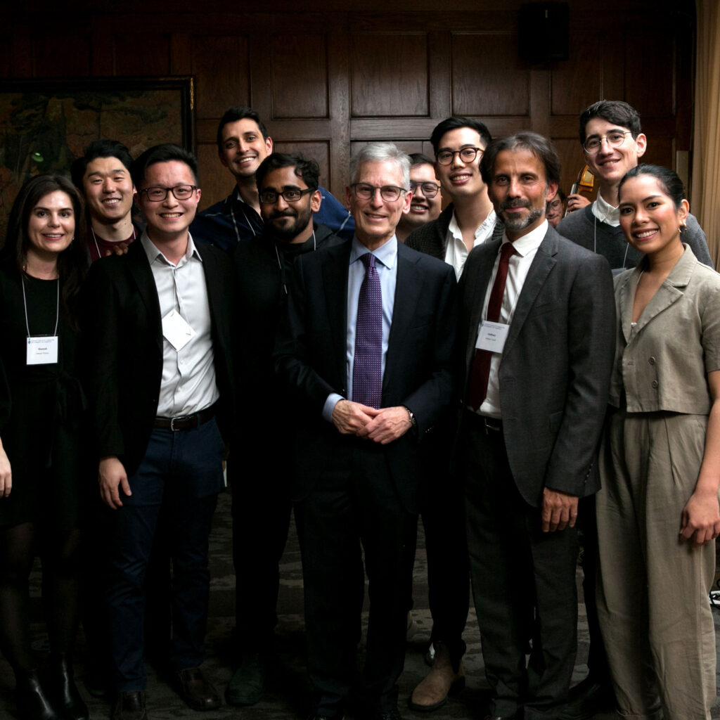 Students and collegues with Dr. Sender Herschorn at a reception.