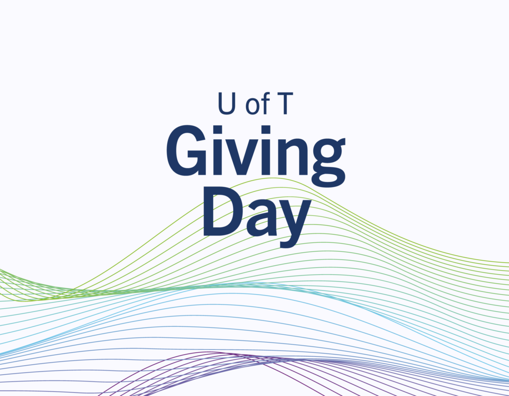 Colourful contour lines with the text: U of T Giving Day