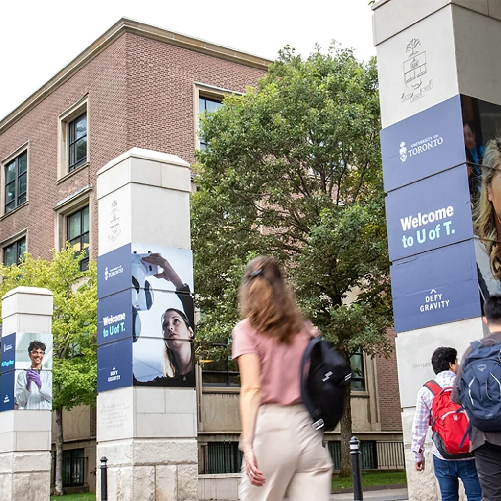 Students walking on the St. George campus