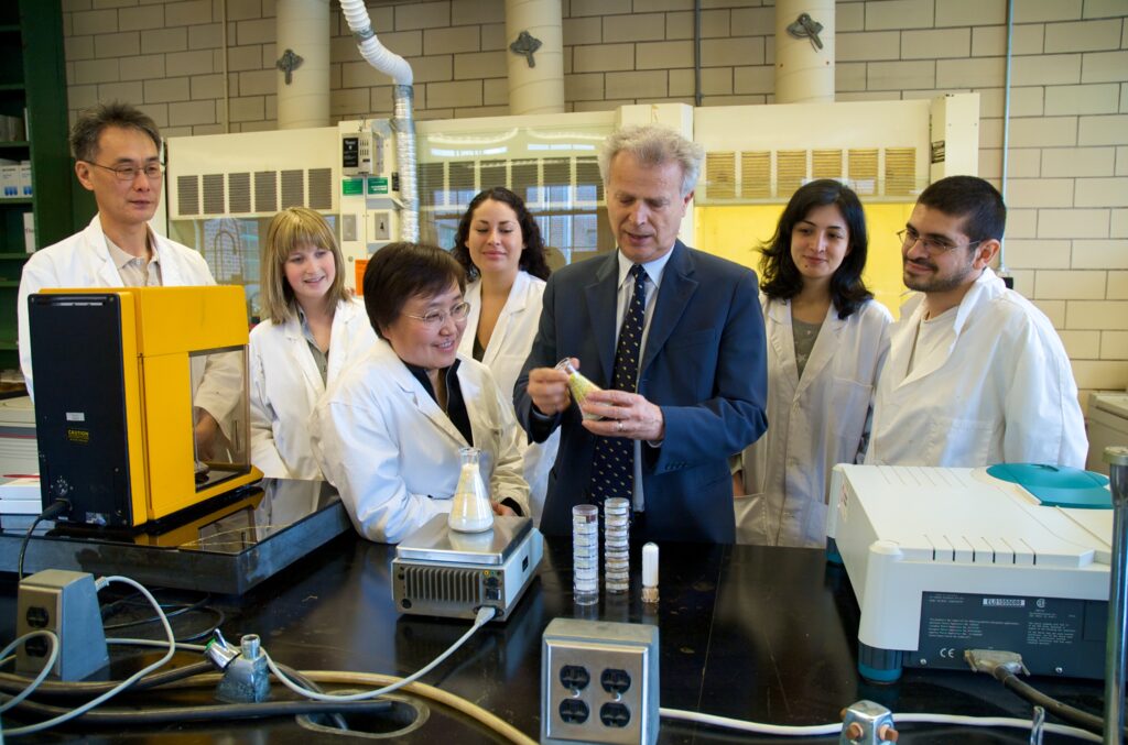 Portrait of Prof Levente Diosady and his team in the lab