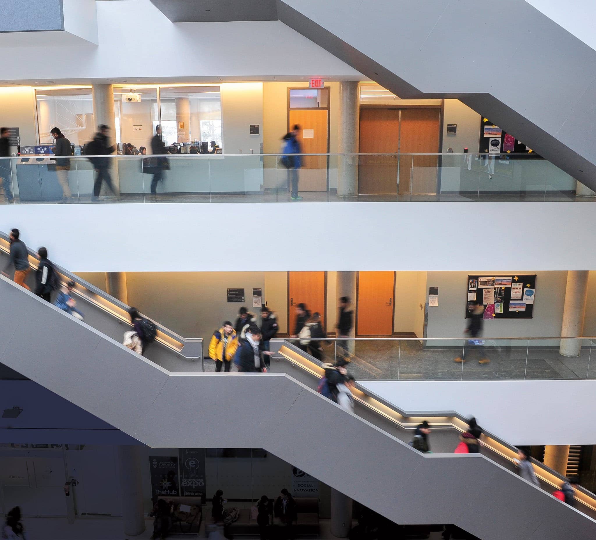 Building with students going up the stairs.